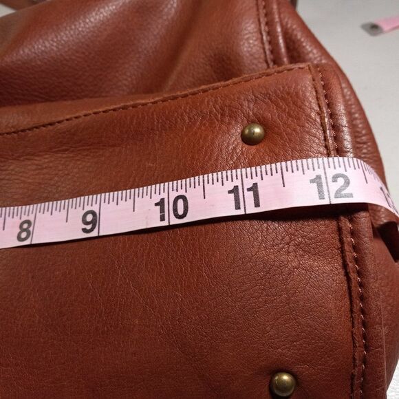 American Leather Company Brown Satchel Cottagecore Granny Chic Grandmacore - Picture 8 of 11